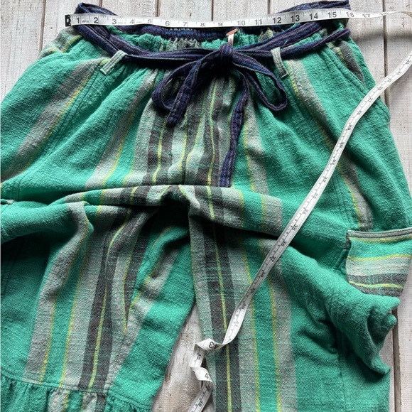 Free People | Costa Cotton Striped Harem Pant | Green & Navy | L 🌿🌀 - Picture 6 of 17